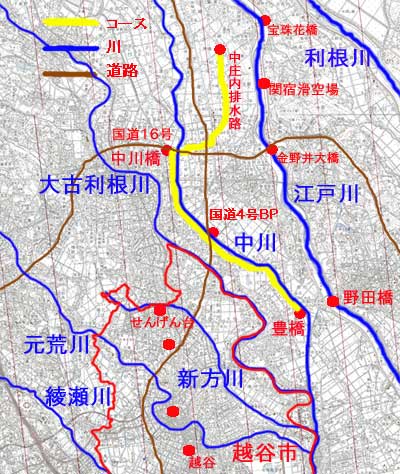 中川サイクリングコース概要図