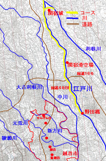 江戸川サイクリングコース概要地図